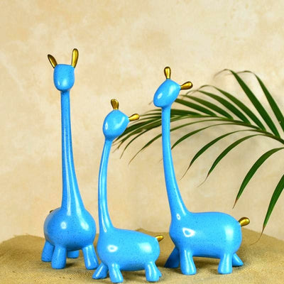 MAYII Unique Home Decor Giraffe Set - Blue Tabletop Art